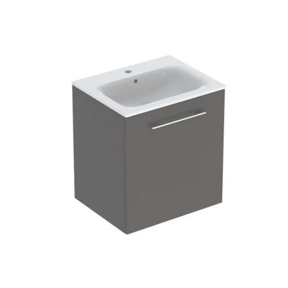 GEBERIT SELNOVA SQUARE Zestaw umywalki meblowej, slim, z szafką pod umywalkę 60 cm, z jednymi drzwiami, lava