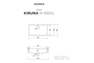 SCHOCK zlewozmywak KIRUNA N-100XL Day CRISTADUR - linia Studio