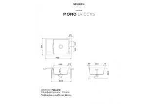 SCHOCK zlewozmywak MONO D-100XS Day CRISTADUR - linia Studio