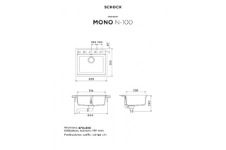 SCHOCK zlewozmywak MONO N-100 Polaris CRISTADUR