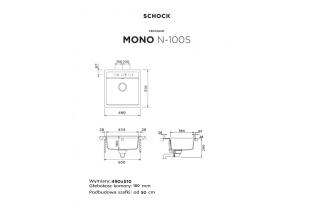SCHOCK zlewozmywak MONO N-100S Ivy CRISTADUR