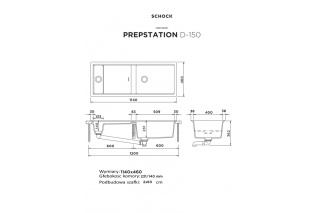 SCHOCK zlewozmywak PREPSTATION D-150 U Twilight CRISTADUR - linia Studio
