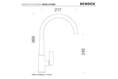 SCHOCK bateria kuchenna GOTA 521000 Biała - LINIA STUDIO
