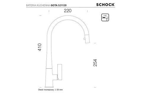 SCHOCK bateria kuchenna GOTA 521120 CHR CHROM - LINIA STUDIO