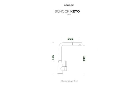 SCHOCK bateria kuchenna KETO 518120 COB - LINIA STUDIO miedź szczotkowana