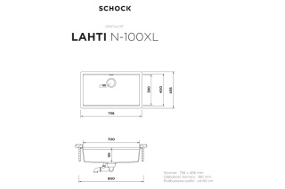 SCHOCK zlewozmywak LAHTI N-100XL Onyx CRISTALITE
