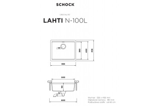 SCHOCK zlewozmywak LAHTI N-100L Everest CRISTALITE