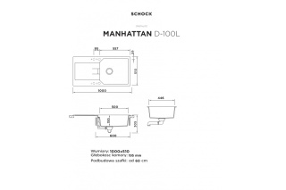 SCHOCK zlewozmywak MANHATTAN D-100L Nero CRISTALITE