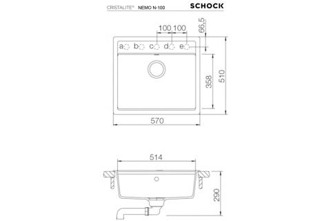 SCHOCK zlewozmywak NEMO N-100 Asphalt CRISTALITE