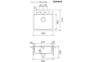 SCHOCK zlewozmywak NEMO N-100S Onyx CRISTALITE