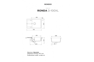 SCHOCK zlewozmywak RONDA D-100XL Onyx CRISTALITE