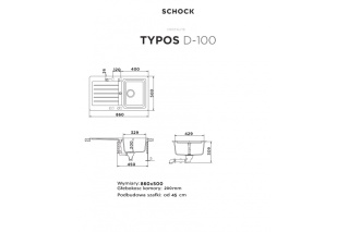 SCHOCK zlewozmywak TYPOS D-100 Nero CRISTALITE