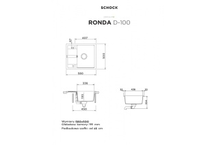 SCHOCK zlewozmywak RONDA D-100 Vanilla CRISTALITE