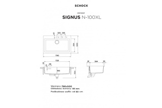 SCHOCK zlewozmywak SIGNUS N-100XL Magnolia CRISTADUR