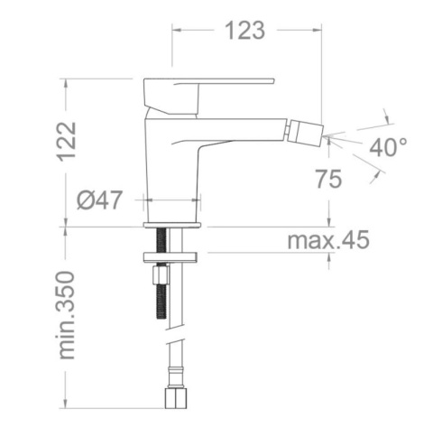 Ramon Soler Bateria bidetowa, czarny mat, ALEXIA