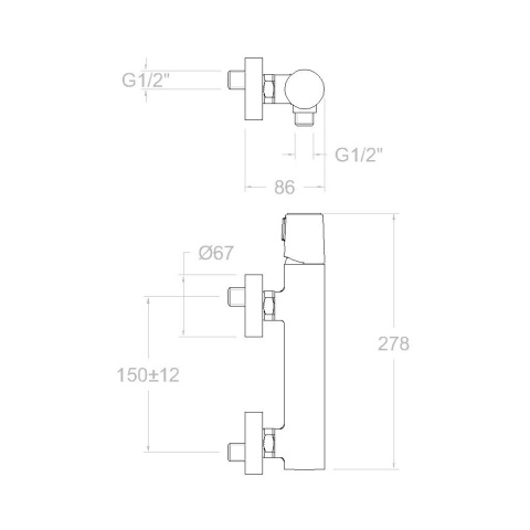 Ramon Soler Bateria prysznicowa, szczotkowana stal, TZAR