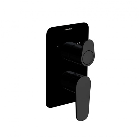 Ramon Soler Bateria prysznicowa podtynkowa, czarny mat, ALEXIA 2-wyjściowa