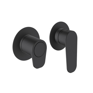 Ramon Soler Bateria prysznicowa podtynkowa, czarny mat, ALEXIA 2-wyjściowa