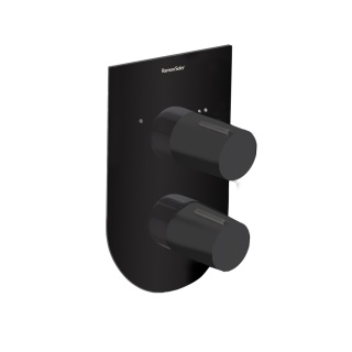 Ramon Soler Bateria prysznicowa podtynkowa, czarny mat, TZAR 2-wyjściowa