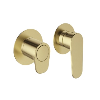 Ramon Soler Bateria prysznicowa podtynkowa, szczotkowane złoto, ALEXIA 3-wyjściowa