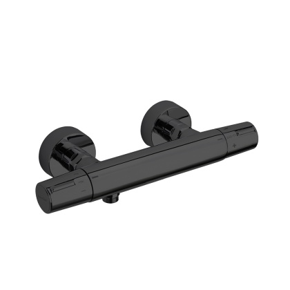 Ramon Soler Bateria prysznicowa termostatyczna, czarny mat, TZAR