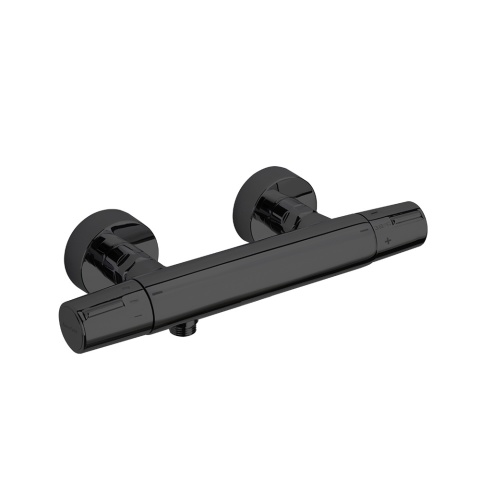 Ramon Soler Bateria prysznicowa termostatyczna, czarny mat, TZAR