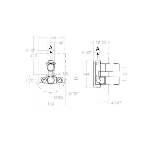 Ramon Soler Bateria prysznicowa termostatyczna podtynkowa, czarny mat, TZAR 1-wyjściowa