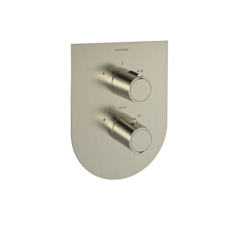 Ramon Soler Bateria prysznicowa termostatyczna podtynkowa, szczotkowana stal, TZAR 2-wyjściowa