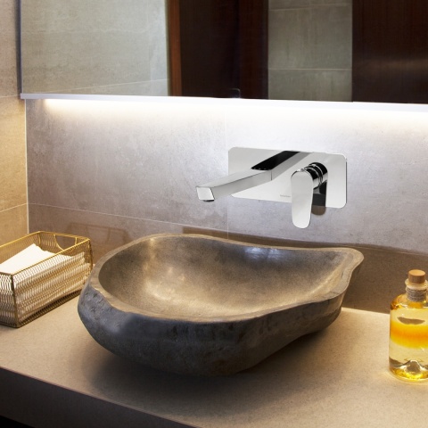 Ramon Soler Bateria umywalkowa ścienna, chrom, ALEXIA