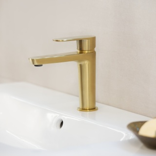 Ramon Soler Bateria umywalkowa, szczotkowane złoto, ALEXIA