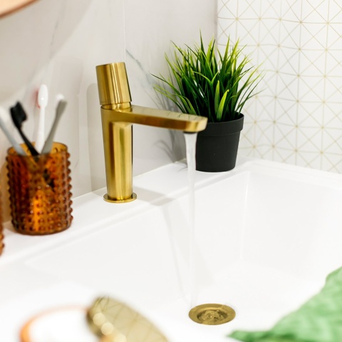 Ramon Soler Bateria umywalkowa, szczotkowane złoto, TZAR