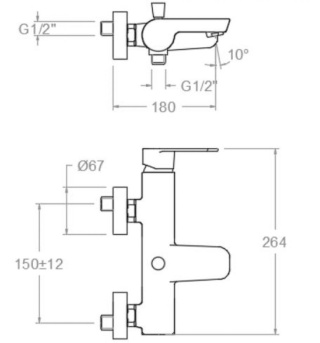 Ramon Soler Bateria wannowo-prysznicowa, grafit, ALEXIA