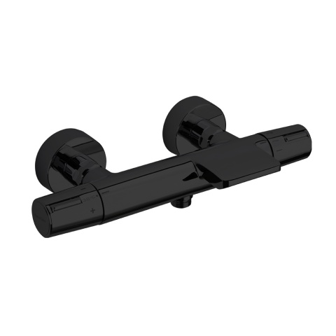 Ramon Soler Bateria wannowo-prysznicowa termostatyczna, czarny mat, TZAR