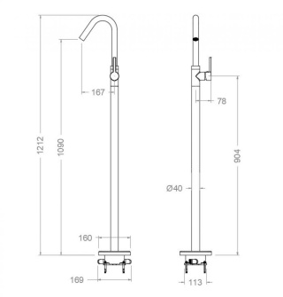Ramon Soler bateria umywalkowa wolnostojąca DRAKO chrom