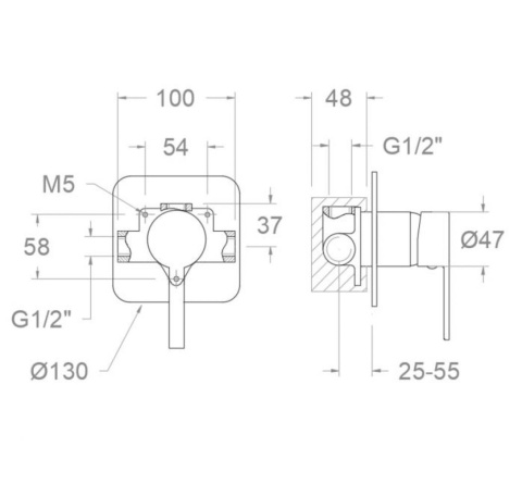 Ramon Soler bateria prysznicowa podtynkowa DRAKO chrom 1-wyjściowa
