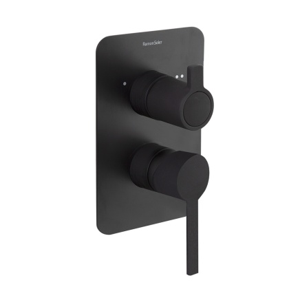 Ramon Soler bateria prysznicowa podtynkowa DRAKO czarny mat 2-wyjściowa