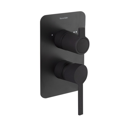 Ramon Soler bateria prysznicowa podtynkowa DRAKO czarny mat 2-wyjściowa