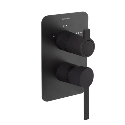 Ramon Soler bateria prysznicowa podtynkowa DRAKO czarny mat 3-wyjściowa