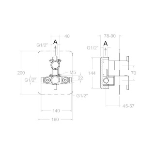 Ramon Soler bateria prysznicowa termostatyczna podtynkowa DRAKO chrom jednokierunkowa