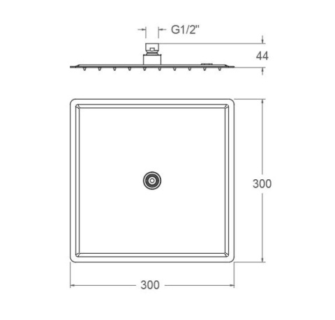 Ramon Soler deszczownica kwadratowa 300x300 mm szczotkowana miedź