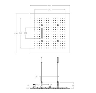 Ramon Soler deszczownica kwadratowa WATERFALL czarny mat