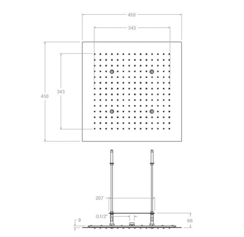 Ramon Soler deszczownica kwadratowa czarny mat