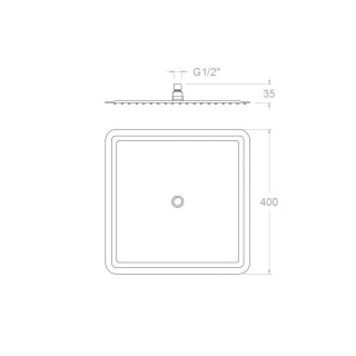 Ramon Soler deszczownica kwadratowa 400x400 mm chrom