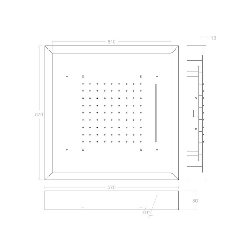 Ramon Soler deszczownica kwadratowa chromoterpia 570x570mm chrom