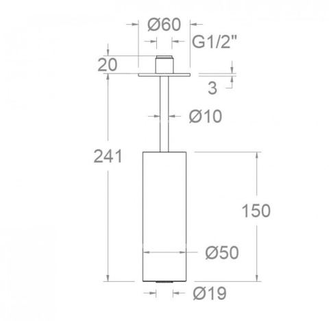 Ramon Soler deszczownica sufitowa cylindryczna 150 mm czarny mat