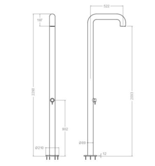 Ramon Soler kolumna prysznicowa szczotkowana miedź 1-wyjściowa