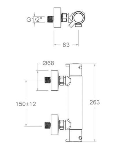 Ramon Soler bateria prysznicowa termostatyczna DRAKO chrom