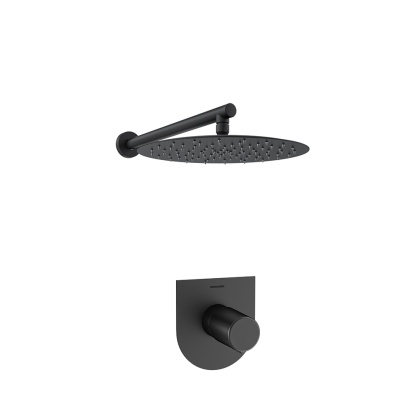 Ramon Soler Zestaw prysznicowy podtynkowy, czarny mat, TZAR 1-wyjściowy