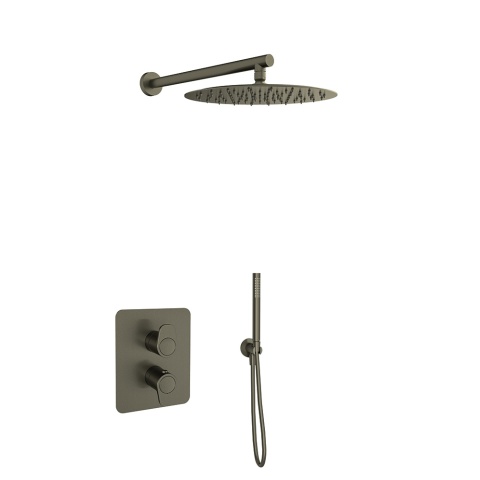 Ramon Soler Zestaw prysznicowy podtynkowy termostatyczny, grafit, ALEXIA 2-wyjściowy