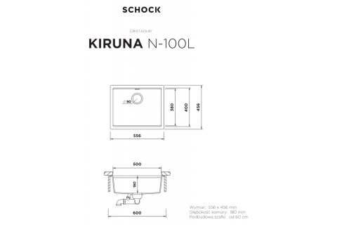 SCHOCK Zestaw BLACK EDITION KIRUNA N-100L Night CRISTADUR® + 629739 + 629051OKB + Elementy w kolorze Puro - LINIA STUDIO